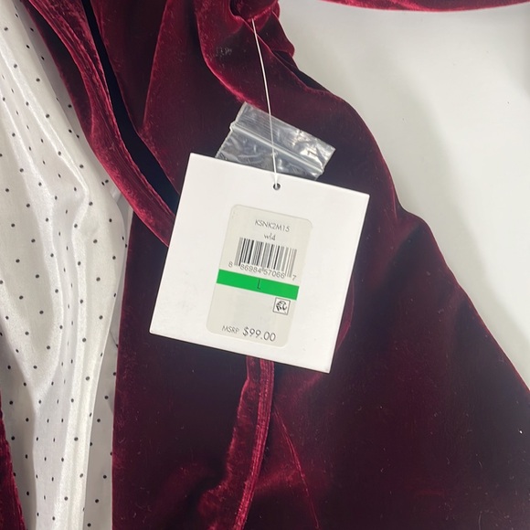 Kenzie Maroon Velour Blazer - L - Brand New - Picture 3 of 6